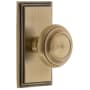 Grandeur Carre Solid Brass Rose Privacy Door Knob Set with Circulaire Knob and 2-3/8" Backset Vintage Brass