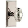 Grandeur Carre Solid Brass Rose Privacy Door Knob Set with Grande Victorian Knob and 2-3/8" Backset Polished Nickel