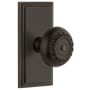 Grandeur Carre Solid Brass Rose Privacy Door Knob Set with Parthenon Knob and 2-3/4" Backset Timeless Bronze