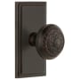 Grandeur Carre Solid Brass Rose Privacy Door Knob Set with Windsor Knob and 2-3/4" Backset Timeless Bronze
