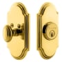 Grandeur Arc Solid Brass Single Cylinder Deadbolt with 2-3/4" Backset Lifetime Brass