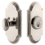 Grandeur Arc Solid Brass Single Cylinder Deadbolt with 2-3/4" Backset Polished Nickel