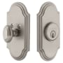 Grandeur Arc Solid Brass Single Cylinder Deadbolt with 2-3/4" Backset Satin Nickel