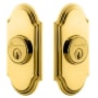 Grandeur Arc Solid Brass Double Cylinder Deadbolt with 2-3/4" Backset Lifetime Brass