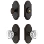 Grandeur Arc Solid Brass Single Cylinder Keyed Entry Knobset and Deadbolt Combo Pack with Chambord Crystal Knob and 2-3/8" Backset Timeless Bronze