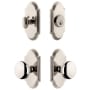 Grandeur Arc Solid Brass Single Cylinder Keyed Entry Knobset and Deadbolt Combo Pack with Fifth Avenue Knob and 2-3/8" Backset Polished Nickel