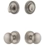 Grandeur Soleil Solid Brass Single Cylinder Keyed Entry Knobset and Deadbolt Combo Pack with Fifth Avenue Knob and 2-3/8" Backset Satin Nickel