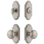 Grandeur Arc Solid Brass Single Cylinder Keyed Entry Knobset and Deadbolt Combo Pack with Fifth Avenue Knob and 2-3/8" Backset Satin Nickel