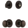 Grandeur Soleil Solid Brass Single Cylinder Keyed Entry Knobset and Deadbolt Combo Pack with Fifth Avenue Knob and 2-3/8" Backset Timeless Bronze
