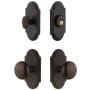 Grandeur Arc Solid Brass Single Cylinder Keyed Entry Knobset and Deadbolt Combo Pack with Fifth Avenue Knob and 2-3/8" Backset Timeless Bronze