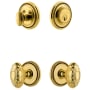 Grandeur Soleil Solid Brass Single Cylinder Keyed Entry Knobset and Deadbolt Combo Pack with Grande Victorian Knob and 2-3/4" Backset Lifetime Brass