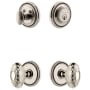 Grandeur Soleil Solid Brass Single Cylinder Keyed Entry Knobset and Deadbolt Combo Pack with Grande Victorian Knob and 2-3/4" Backset Polished Nickel