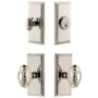 Grandeur Carre Solid Brass Single Cylinder Keyed Entry Knobset and Deadbolt Combo Pack with Grande Victorian Knob and 2-3/4" Backset Polished Nickel