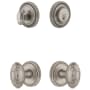 Grandeur Soleil Solid Brass Single Cylinder Keyed Entry Knobset and Deadbolt Combo Pack with Grande Victorian Knob and 2-3/4" Backset Satin Nickel