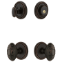 Grandeur Soleil Solid Brass Single Cylinder Keyed Entry Knobset and Deadbolt Combo Pack with Grande Victorian Knob and 2-3/4" Backset Timeless Bronze
