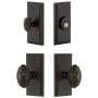 Grandeur Carre Solid Brass Single Cylinder Keyed Entry Knobset and Deadbolt Combo Pack with Grande Victorian Knob and 2-3/4" Backset Timeless Bronze