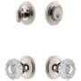 Grandeur Circulaire Solid Brass Single Cylinder Keyed Entry Knobset and Deadbolt Combo Pack with Versailles Crystal Knob and 2-3/8" Backset Polished Nickel