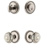 Grandeur Soleil Solid Brass Single Cylinder Keyed Entry Knobset and Deadbolt Combo Pack with Windsor Knob and 2-3/8" Backset Polished Nickel