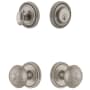 Grandeur Soleil Solid Brass Single Cylinder Keyed Entry Knobset and Deadbolt Combo Pack with Windsor Knob and 2-3/8" Backset Satin Nickel