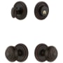 Grandeur Soleil Solid Brass Single Cylinder Keyed Entry Knobset and Deadbolt Combo Pack with Windsor Knob and 2-3/8" Backset Timeless Bronze