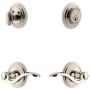 Grandeur Circulaire Solid Brass Left Handed Single Cylinder Keyed Entry Leverset and Deadbolt Combo Pack with Bellagio Lever and 2-3/8" Backset Polished Nickel