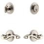 Grandeur Circulaire Solid Brass Right Handed Single Cylinder Keyed Entry Leverset and Deadbolt Combo Pack with Portofino Lever and 2-3/4" Backset Polished Nickel