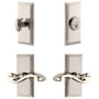 Grandeur Carre Solid Brass Right Handed Single Cylinder Keyed Entry Leverset and Deadbolt Combo Pack with Portofino Lever and 2-3/4" Backset Polished Nickel