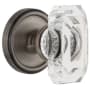 Grandeur Georgetown Solid Brass Passage Set with Baguette Clear Crystal Knob and 2-3/4" Backset Antique Pewter