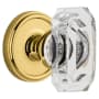 Grandeur Georgetown Solid Brass Passage Set with Baguette Clear Crystal Knob and 2-3/4" Backset Polished Brass