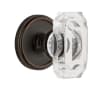 Grandeur Georgetown Solid Brass Passage Set with Baguette Clear Crystal Knob and 2-3/4" Backset Timeless Bronze
