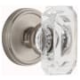 Grandeur Georgetown Solid Brass Passage Set with Baguette Clear Crystal Knob and 2-3/8" Backset Satin Nickel