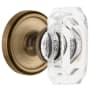 Grandeur Georgetown Solid Brass Passage Set with Baguette Clear Crystal Knob and 2-3/8" Backset Vintage Brass