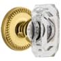 Grandeur Newport Solid Brass Passage Set with Baguette Clear Crystal Knob and 2-3/4" Backset Lifetime Brass
