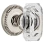 Grandeur Newport Solid Brass Passage Set with Baguette Clear Crystal Knob and 2-3/4" Backset Polished Nickel