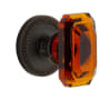 Grandeur Newport Solid Brass Passage Set with Baguette Amber Crystal Knob and 2-3/4" Backset Timeless Bronze
