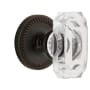 Grandeur Newport Solid Brass Passage Set with Baguette Clear Crystal Knob and 2-3/4" Backset Timeless Bronze