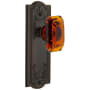 Grandeur Parthenon Solid Brass Passage Set with Baguette Amber Crystal Knob and 2-3/8" Backset Timeless Bronze