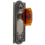 Grandeur Parthenon Solid Brass Non-Turning One-Sided Dummy with Baguette Amber Crystal Knob Antique Pewter