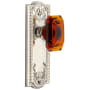 Grandeur Parthenon Solid Brass Non-Turning One-Sided Dummy with Baguette Amber Crystal Knob Polished Nickel