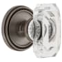 Grandeur Soleil Solid Brass Non-Turning One-Sided Dummy with Baguette Clear Crystal Knob Antique Pewter