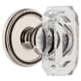 Grandeur Soleil Solid Brass Non-Turning One-Sided Dummy with Baguette Clear Crystal Knob Polished Nickel