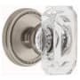 Grandeur Soleil Solid Brass Non-Turning One-Sided Dummy with Baguette Clear Crystal Knob Satin Nickel