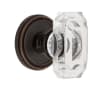 Grandeur Soleil Solid Brass Non-Turning One-Sided Dummy with Baguette Clear Crystal Knob Timeless Bronze