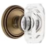 Grandeur Soleil Solid Brass Non-Turning One-Sided Dummy with Baguette Clear Crystal Knob Vintage Brass