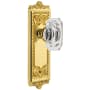 Grandeur Windsor Solid Brass Non-Turning One-Sided Dummy with Baguette Clear Crystal Knob Polished Brass