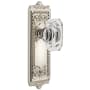 Grandeur Windsor Solid Brass Non-Turning One-Sided Dummy with Baguette Clear Crystal Knob Polished Nickel