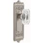 Grandeur Windsor Solid Brass Non-Turning One-Sided Dummy with Baguette Clear Crystal Knob Satin Nickel