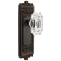 Grandeur Windsor Solid Brass Non-Turning One-Sided Dummy with Baguette Clear Crystal Knob Timeless Bronze