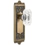 Grandeur Windsor Solid Brass Non-Turning One-Sided Dummy with Baguette Clear Crystal Knob Vintage Brass