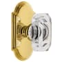 Grandeur Arc Solid Brass Non-Turning Two-Sided Dummy Set with Baguette Clear Crystal Knob Polished Brass